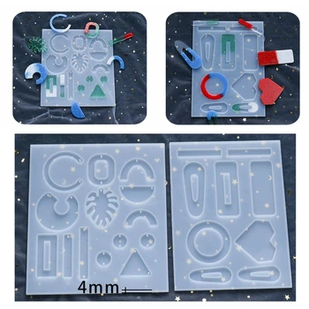 

Hairpin Earrings Decorative Pendant Casting Silicone Mould Resin Crystal Epoxy Mold DIY Crafts Jewelry Making Tools