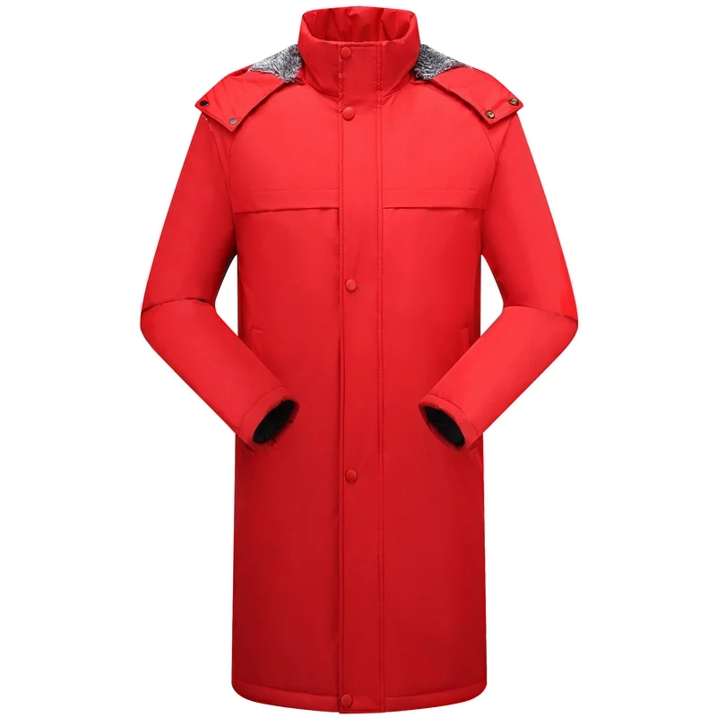 Fashion new cotton-padded coat men and women long training thick warm down jacket large size for couples group working child