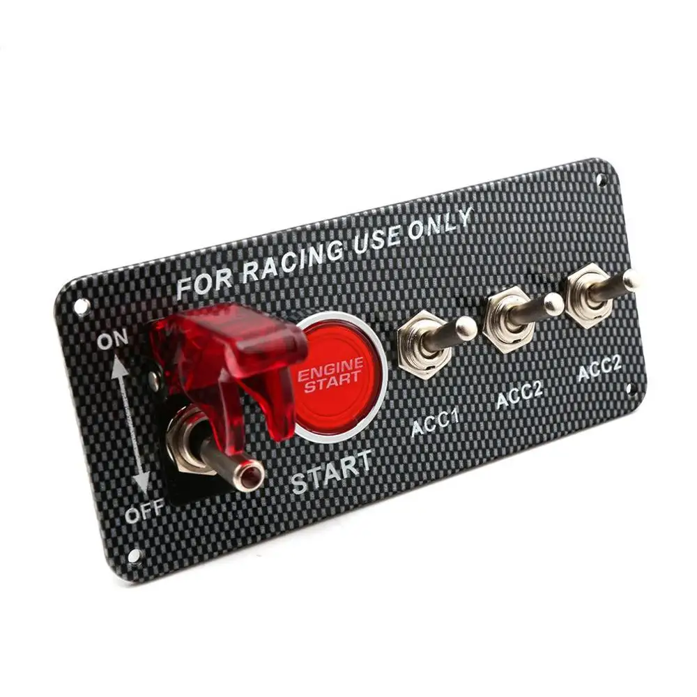 Car Triple Conversion Combination Switch Carbon Fiber Panel Switch Rocker Type One Button Start