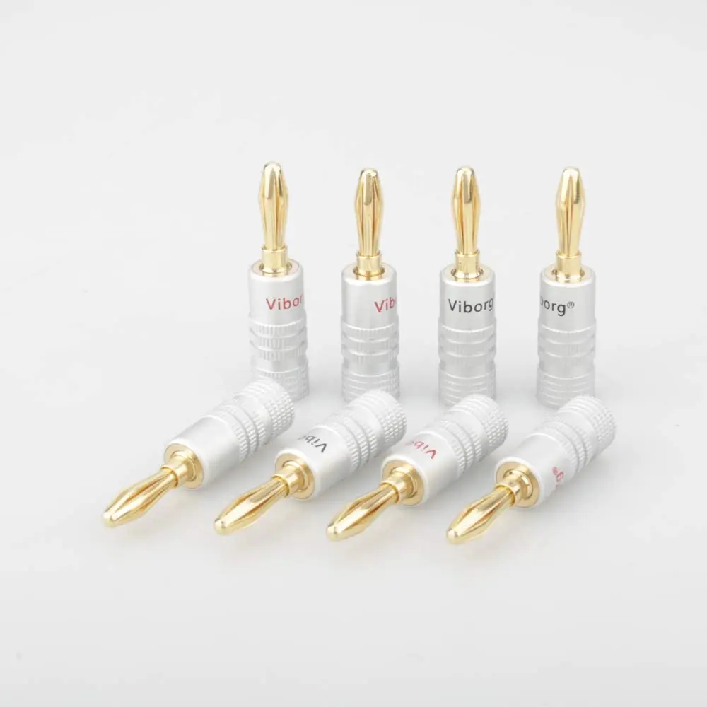 

12pcs/lot! 4mm Viborg Banana Plug 24K Gold Pure Copper Adapter Audio Socket Jack Screw Electronic Connector Terminals