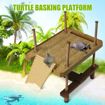 

Aquarium Ornaments Reptile Turtle Pier Floating Basking Platform 41 x 28 cm Aquarium Tank Decor Amphibian Leisure Square Table
