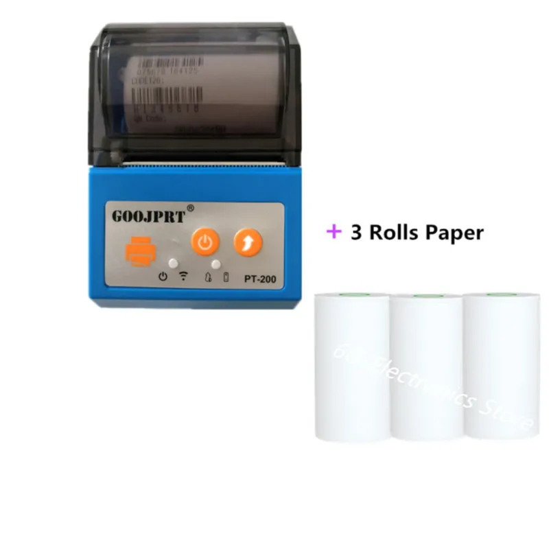 add paper GOOJPRT Мини Bluetooth принтер тепловой принтер Карманный Портативный квитанция билетов USB беспроводной Windows Android IOS мини 58 мм - Цвет: add paper