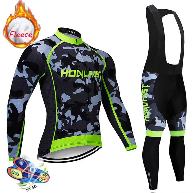 cycling set 1 Зимняя профессиональная теплая шерстяная мужская толстовка с длинным рукавом, костюм для улицы, MTB, Велоспорт, толстовка, костюм для мужчин - Цвет: cycling set 1