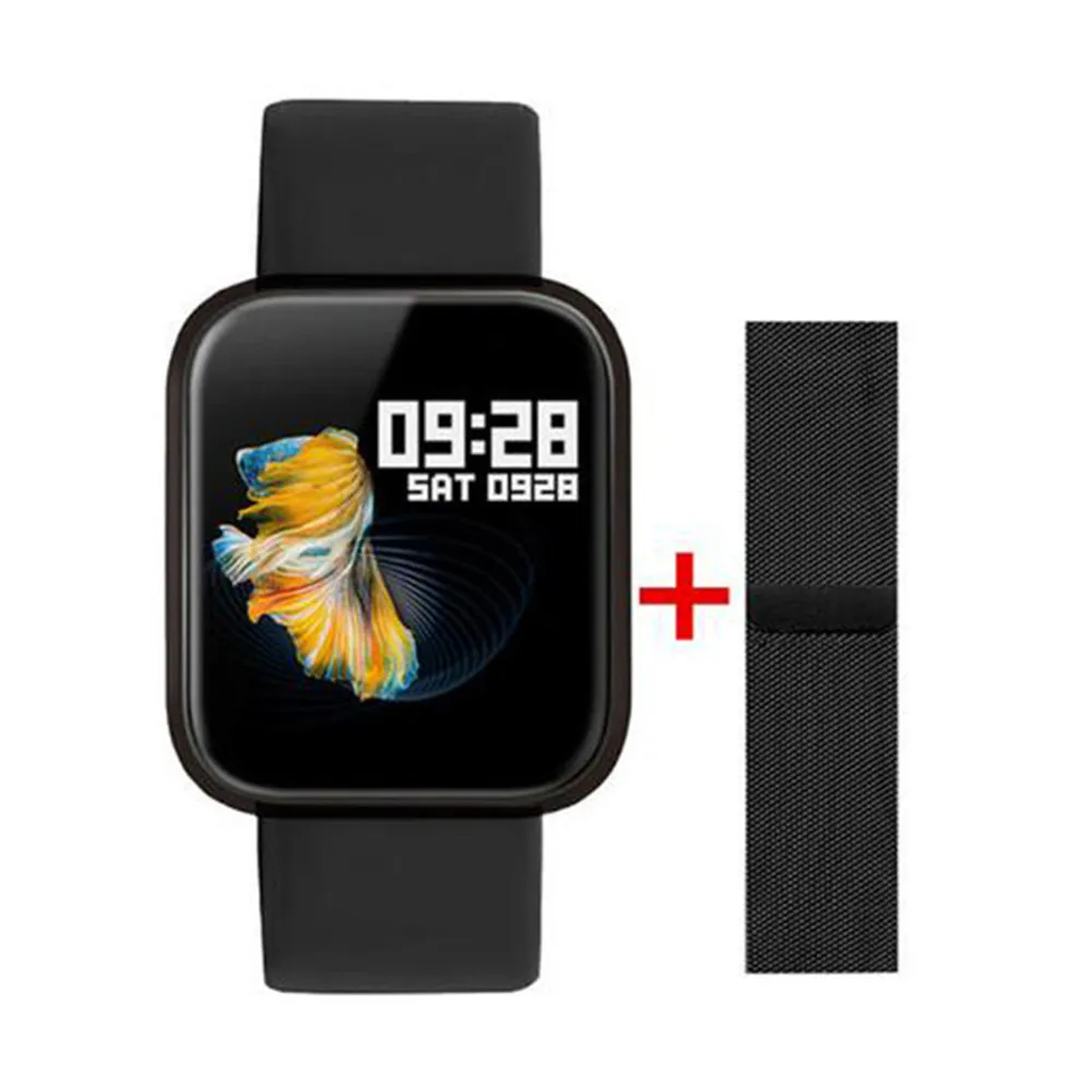 Черный Умные часы T80 P70 VS Q9 Y6 Pro P68, водонепроницаемый браслет, фитнес-трекер, монитор сердечного ритма, мужские и женские умные часы - Цвет: Черный