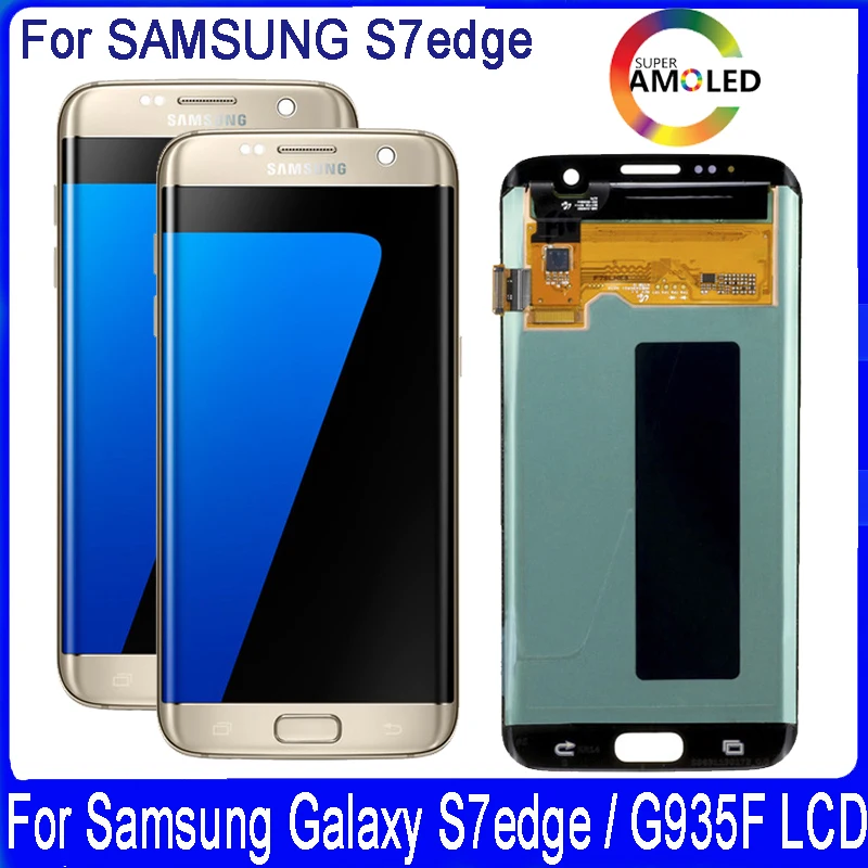 Оригинальный ЖК-дисплей 5 дюйма для Samsung Galaxy S7 Edge G935 G935F SM-G935F с дигитайзером и