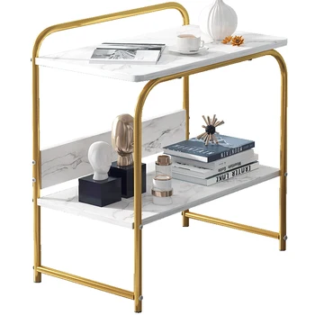 

Light Luxury Marble Coffee Table Nordic Living Room Small Apartment Corner Table Sofa Side Tables Furniture Table Creative Shelf