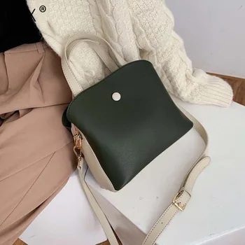 

[BXX] PU Leather Crossbody Bucket Bags For Women 2020 Fashion Shoulder Messenger Bag Female Simple Handbags and Purses HL154