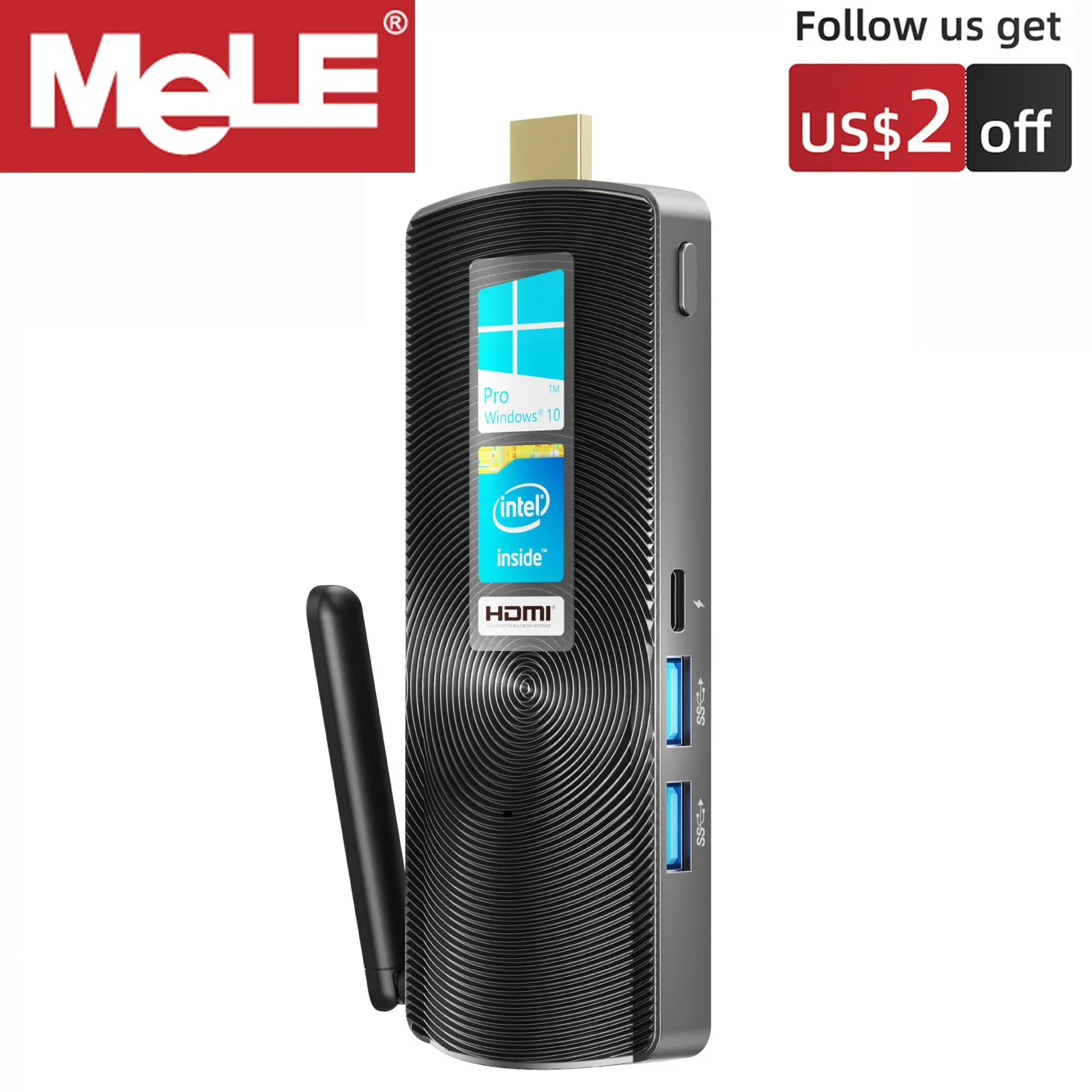 MeLE Mini PC PCG02-27 Intel Celeron J4125 Quad Core 8GB 128GB Windows 10 Pro HDMI 2.0 4K@60Hz Display Gaming Computador SSD