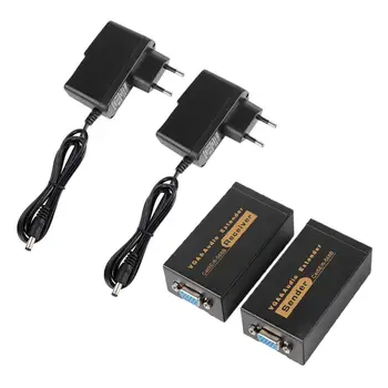 

VGA Signal Amplification Enhancer Cable Adapter VGA-100MS Network Extender 100M VGA to RJ45 Amplifier with Audio Extension