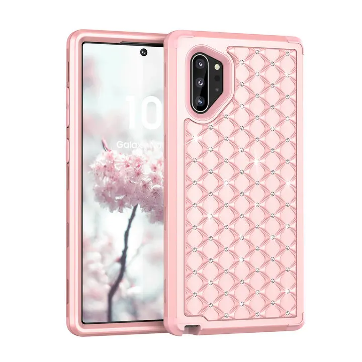 Блестящий горный хрусталь для samsung Galaxy Note10 Plus чехол для samsung Note 10 Plus чехол для Etui samsung Note 10 задняя крышка - Цвет: Rose