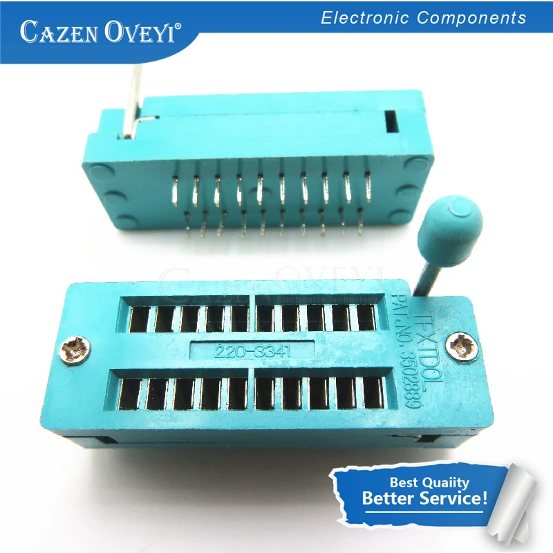 Green DIP Universal ZIF IC Socket Test Solder Type IC lock seat zif socket 1pcs/lot 14 16 18 20 24 28 32 40 P Pin 2.54 MM
