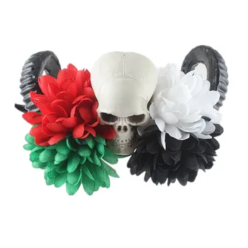 

DUOJIAOYAN cosplay party props kids hair band halloween horn funny adult headband spider skull rose flower hair accessories