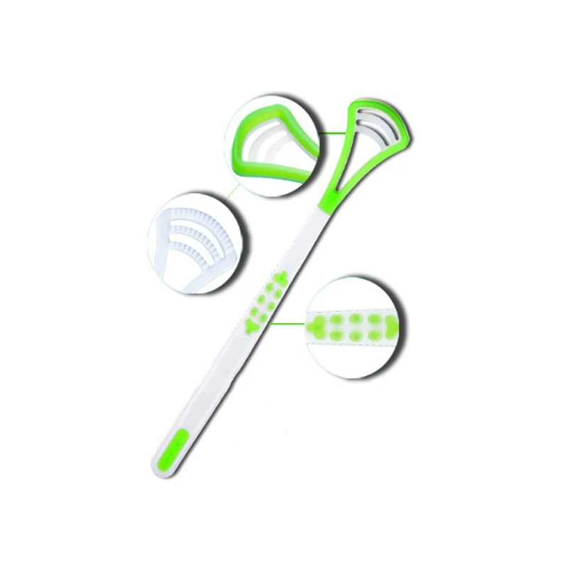 Green 1pc 304 Кисть для языка из нержавеющей стали, аппликатор для ухода за зубами, инструмент для очистки языка, хороший очиститель дыхания, скребок, ручка, гигиеническая зубная щетка - Цвет: Green 1pc