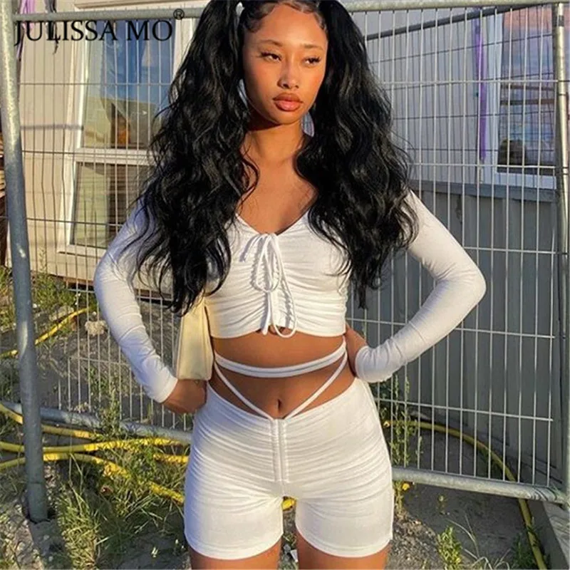 JULISSA MO осенняя Спортивная повседневная одежда Женский комплект из двух предметов
