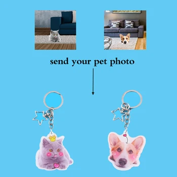 

Custom DIY Cat Dog Photo Pets Keychain I Love Dog Key Holder Bag Pendant Keychain Car Key Man and Girl Favorite Gift Souvenir