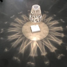Lampe de Table en cristal acrylique, prisme Transparent, lampe de Table, chambre à coucher, lampe de chevet, salon, salle de douche, décoration