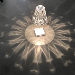 Abajur acrílico de cristal, luminária de mesa transparente com prisma para decoração de quarto, sala de estar, banheiro