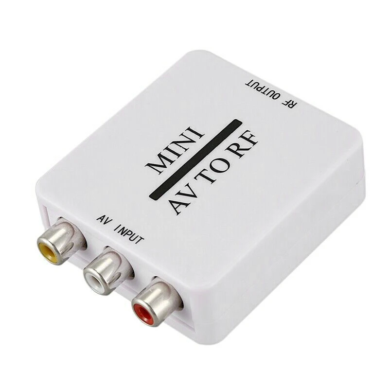 Мини HD видео конвертер коробка RCA AV CVSB к RF адаптер Поддержка 67 25 Mhz 61 скейлер ТВ