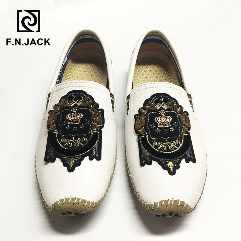 F. N. JACK/мужские лоферы, белая Повседневная резиновая мужская обувь, модная кожаная обувь для вождения и пешего туризма, большие размеры 46, 47, 48