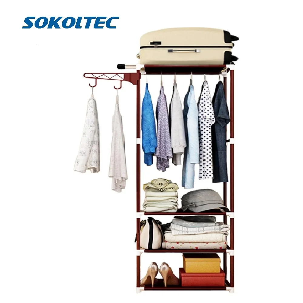 

Sokoltec Clothes Hanger Coat Rack Floor Standing Clothes Hanging Storage Shelf Clothes Hanger Racks Bedroom Furniture