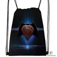 Пользовательские Бэтмен против Супермена походная сумка на шнурке милый рюкзак для детей(черная спинка) 31x40 см#180611-01-20