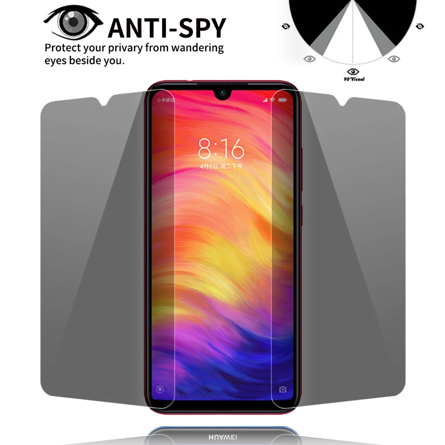 Privacy Tempered Glass For Xiaomi Mi 9 8 SE A2 Lite Max 3 Mix 3 Redmi Note 5 6 7 Pro Pocophone F1 Anti-Spy Screen Protector Film