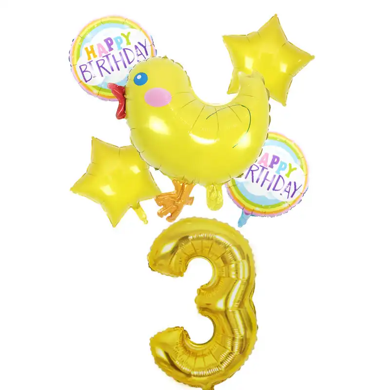 Dessin Anime Jaune Poussin En Forme De Numero Fete D Anniversaire En Aluminium Ballons Bebe Douche Fete Evenement Decoration Ballons En Gros Aliexpress