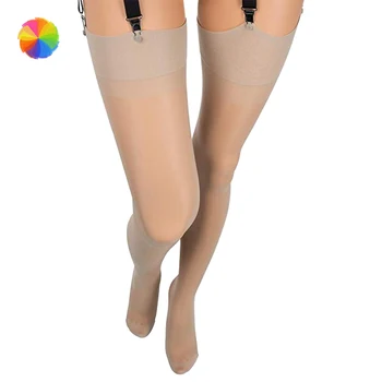 

Sexy Sheer Tight Slim Nylon Pantyhose Transparent Multiple Pattern Stitching Garter Stockings New Arrival XBFF