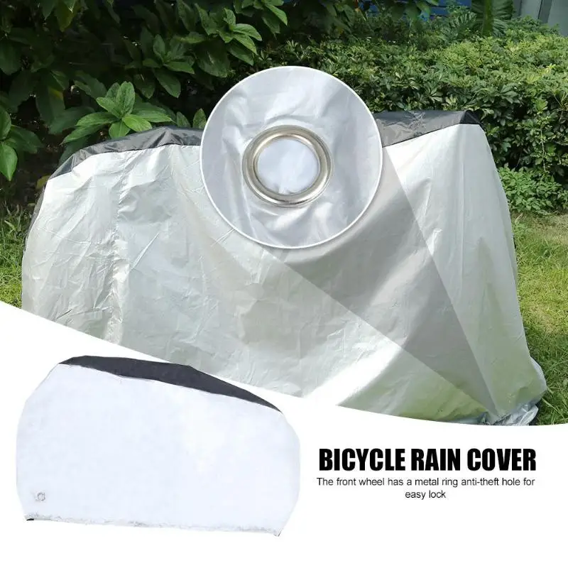 

Bicycle UV Protector Cover Outdoor Indoor MTB Bike Rainproof Dustproof Covers Front Wheel with Metal Ring Anti-theft Hole