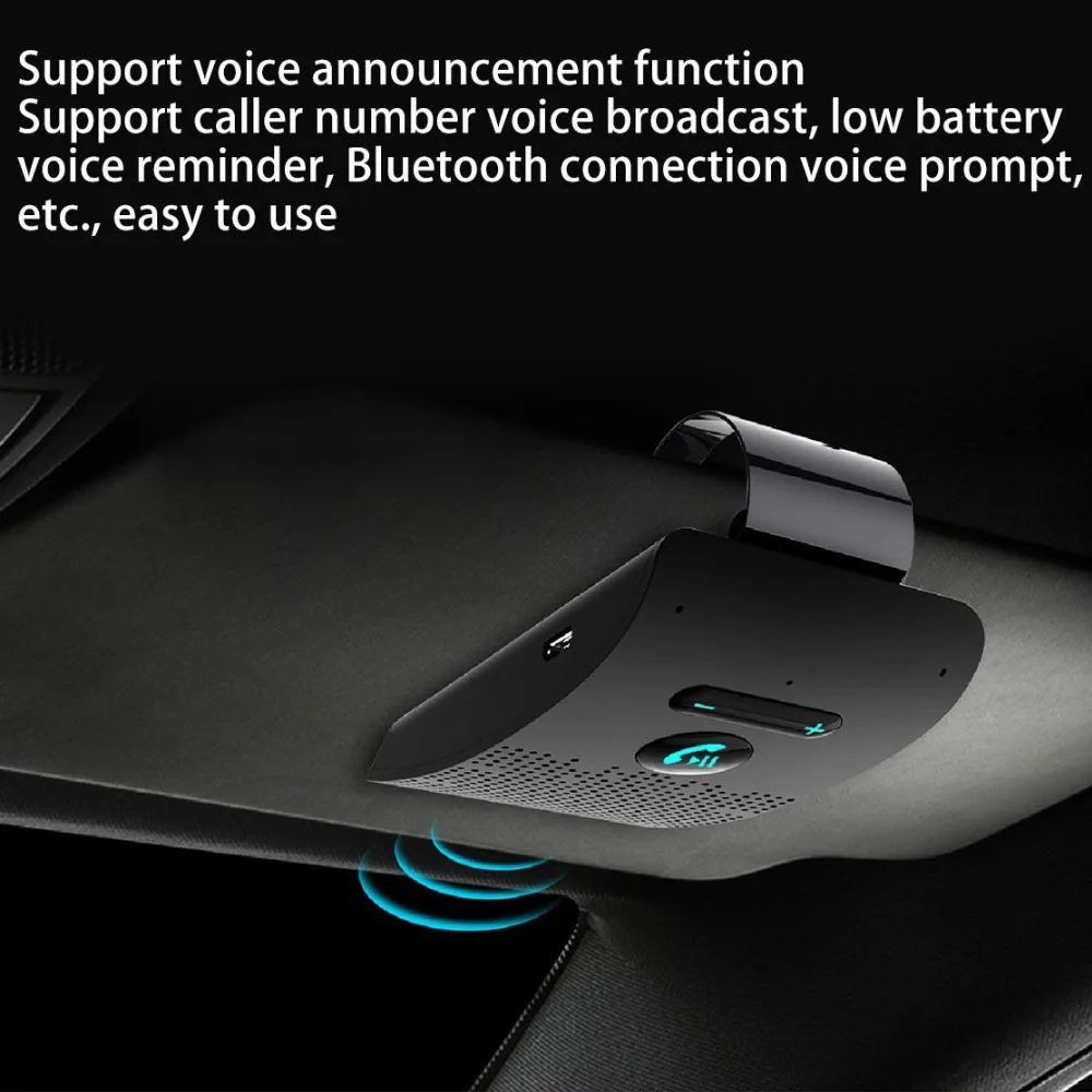 Bluetooth Handsfree автомобильный комплект солнцезащитный козырек клип беспроводной аудио приемник Громкая связь громкоговоритель музыкальный плеер