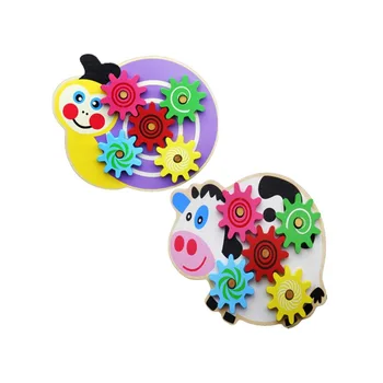 

1Pc Wooden Gears Snail Cow Shape Model Building Kits Plastic Brick Blocks Educational Toys For Kids Children Gifts