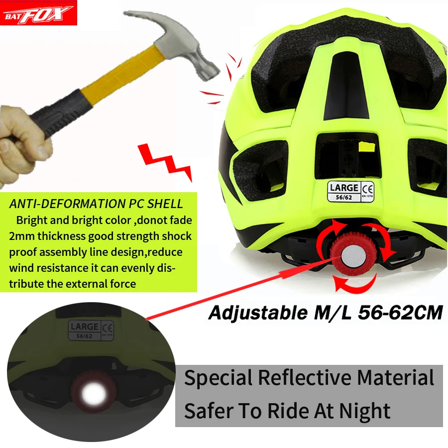 BATFOX 2019 Bicycle Helmet Men Women Road Mountain MTB Helmet Ultralight Integrally-molded Cycling Helmet Casco Ciclismo