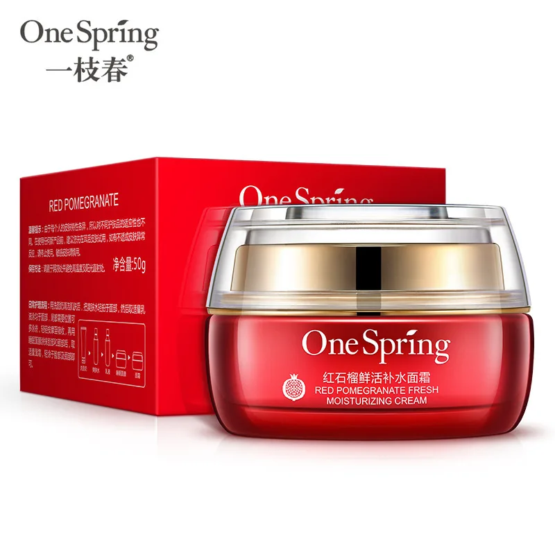 

OneSPring Red Pomegranate Day Creams Moisturizing Face Cream Hydrating Anti Aging Whitening Brighten Skin Care Smooth Ointment