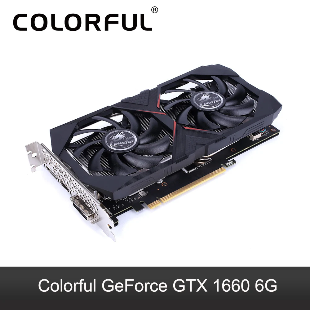 Цветная графическая карта GeForce GTX 1660 6G NVIDIA GPU, графический ппроцессор NVIDIA GDDR5 GTX1660 видеокарты 192 бит PCI-E3.0 HDMI графическая карта для компьютера