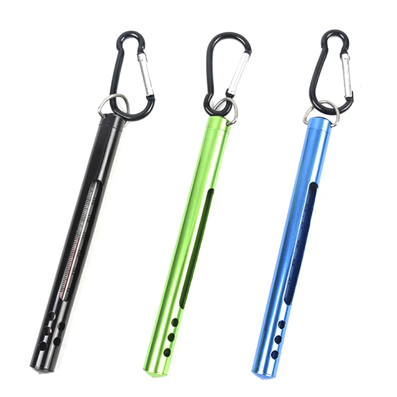 Fishing Thermometer Stream Water Temperature Measurement Fly Fishing Water Thermometer with Carabiner Fishing Accessories Tools