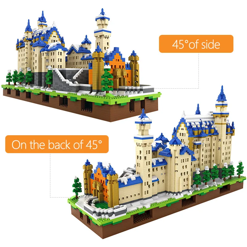 6800 шт. мини блоки Лебедь Каменный Замок 3D модель строительные блоки техника Развивающие игрушки для детей создатель подарки кирпичи