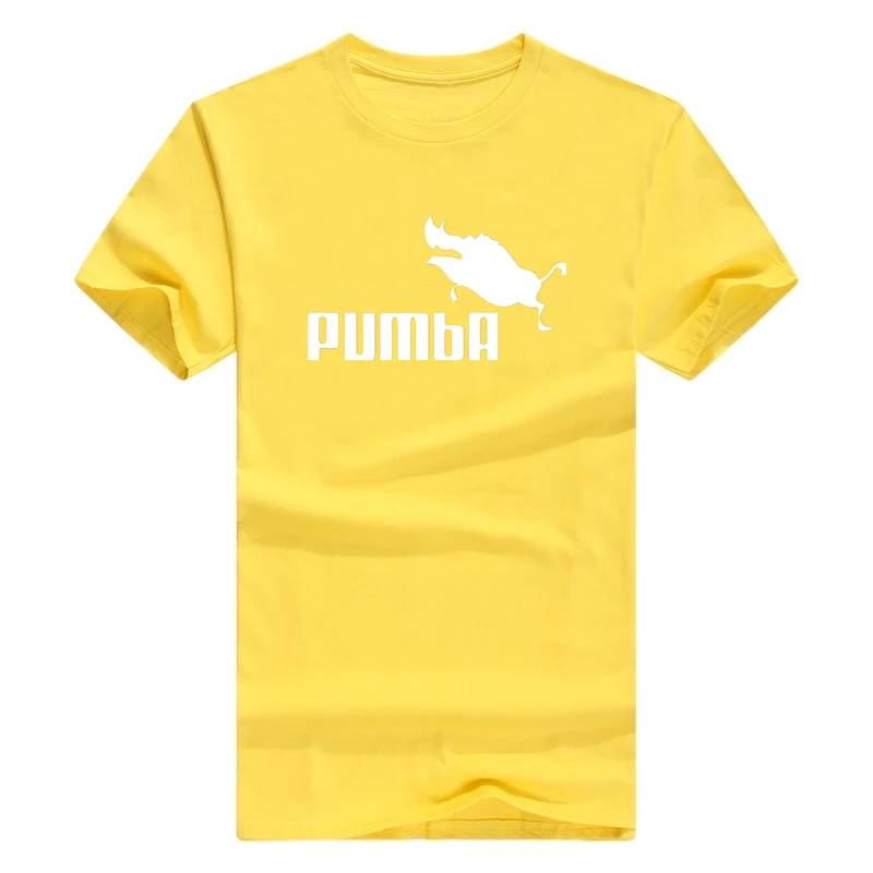 D-yellow-b Модная мужская футболка из хлопка, летняя футболка для мальчиков, футболка для катания на коньках, топы, workou, футболка с коротким рукавом и буквенным принтом pumba - Цвет: D-yellow-b