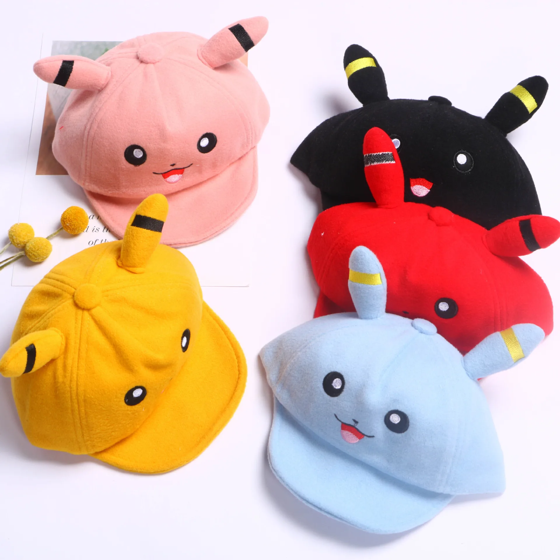 

CHILDREN'S Cartoon Smiley Hat Autumn And Winter New Style Korean-style Woolen Flat-brimmed Cap Baby Super Meng Cute Baseball Cap