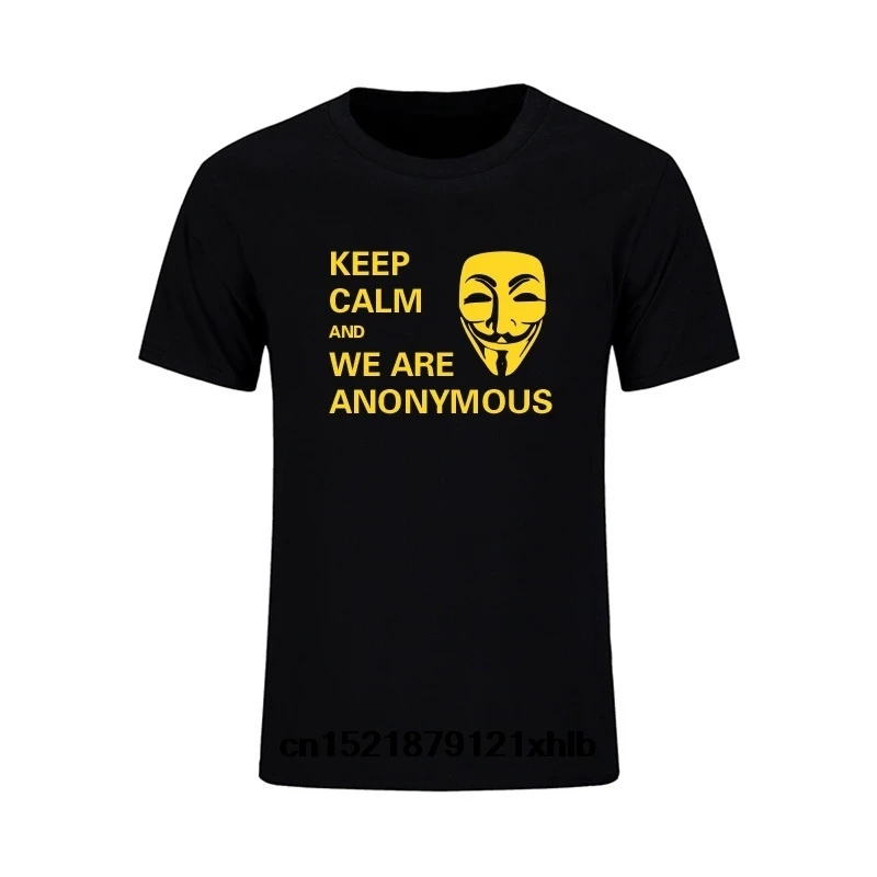 Men t shirt Keep Calm We Are Anonymous Shirts V For Vendetta Mask s O Neck Vintage t-shirt women | Мужская одежда