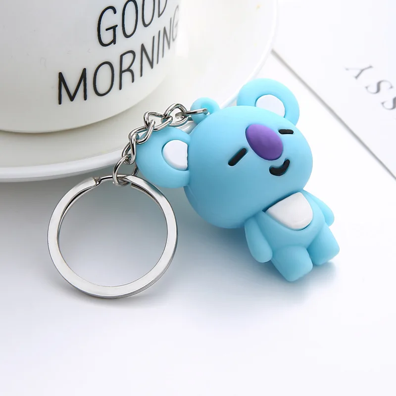 Bangtan мальчики "SHOOKY" "TATA" "RJ" и т. Д. Персонализированные милый мультфильм брелок сумки цепь для женщин мужчин ювелирные изделия Bangtan аксессуары
