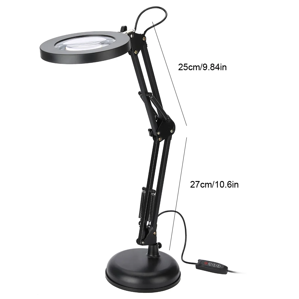 Desktop LED Nail Salon Magnifier Lamp 5X Magnifying Lamp For Eyebrow Tattoo Nail Art Beauty Salon Makeup Tools Beauty Light