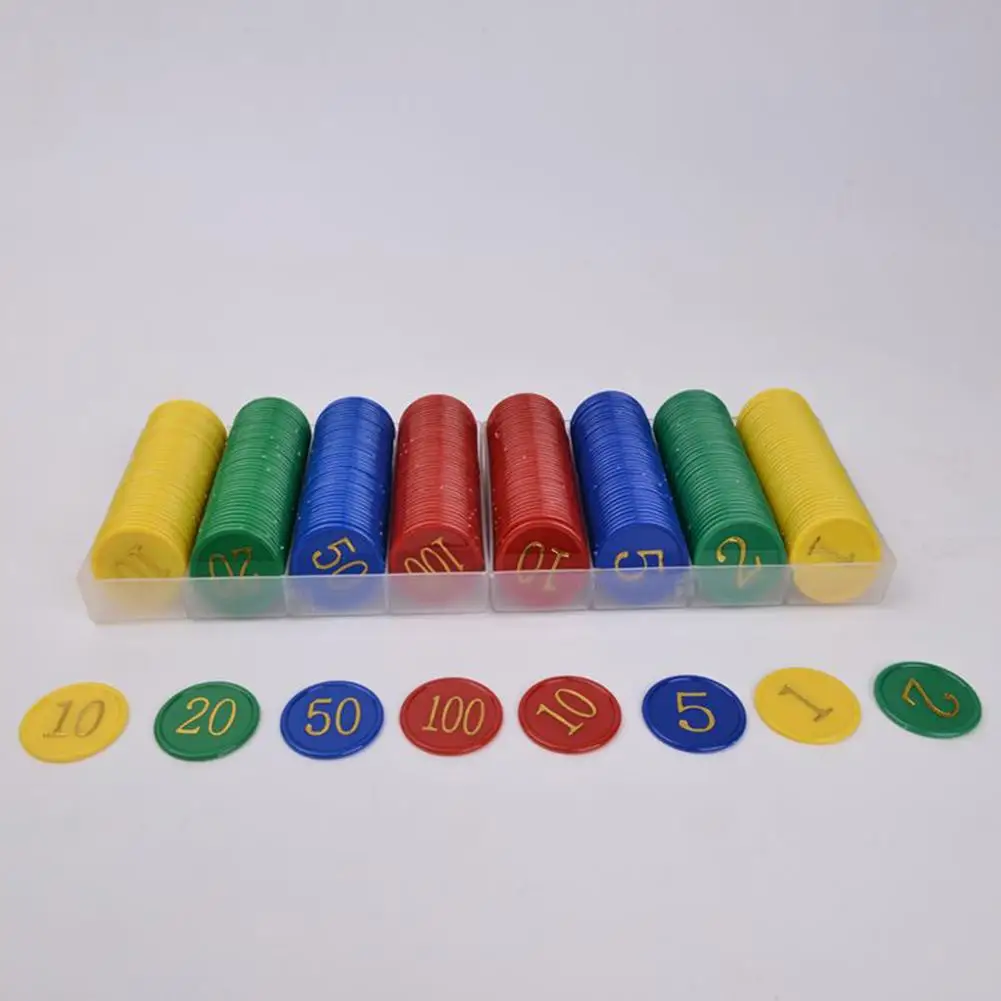 160Pcs/Set Face Value Poker Round Chips Counting Number Toy Game Party Props Good accessory for counting numbers perfect gifts |