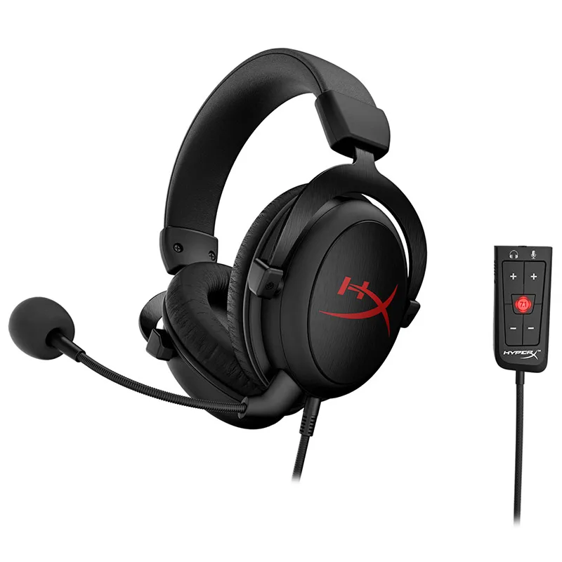 Новинка, игровая гарнитура kingston HyperX Cloud Core+ AMP 7,1 surround с микрофоном, профессиональные наушники esport, черные - Цвет: Черный