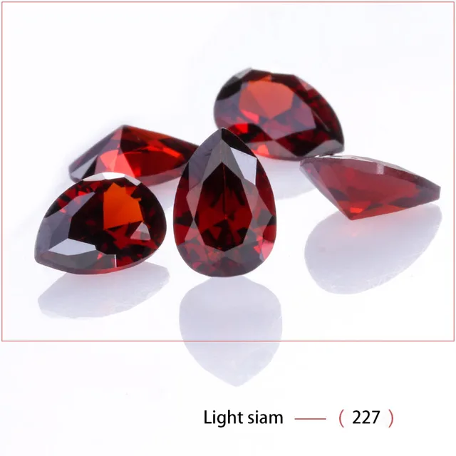 20 Pcs Multi Size AAAAA Zircon Natural Gemstone High Quality Jewelry Zirconia for Earring Necklace Making Accessories for Women Light siam