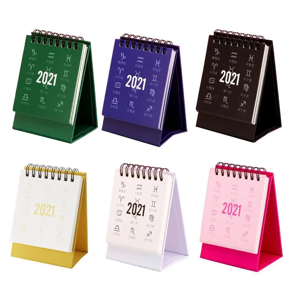 

2021 New Mini Desk Calendar Delicate Simple Desk Calendar Note Refreshing Office Coil Calendar School Supplies Mini Desktop L3Y9