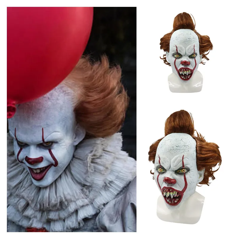 

New Pennywise It: Chapter Two Stephen King's It Cosplay Mask Joker Clown Latex Helmet Masks Party Halloween Fancy Ball Props