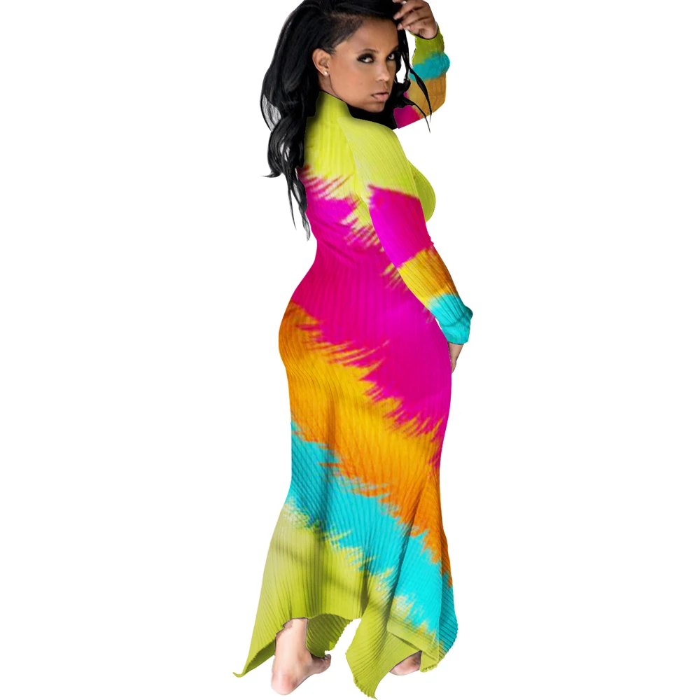 Женское зимнее облегающее длинное Макси-платье в полоску с леопардовым камуфляжным принтом, трикотажные Сексуальные вечерние Клубные платья с длинным рукавом K8862