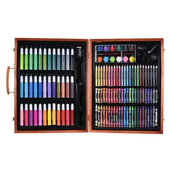 

148pcs colored pencil Art Set for Kids with Wooden Case Color Markers Pencils Crayons Oil Pastels Watercolor Painting Supplies