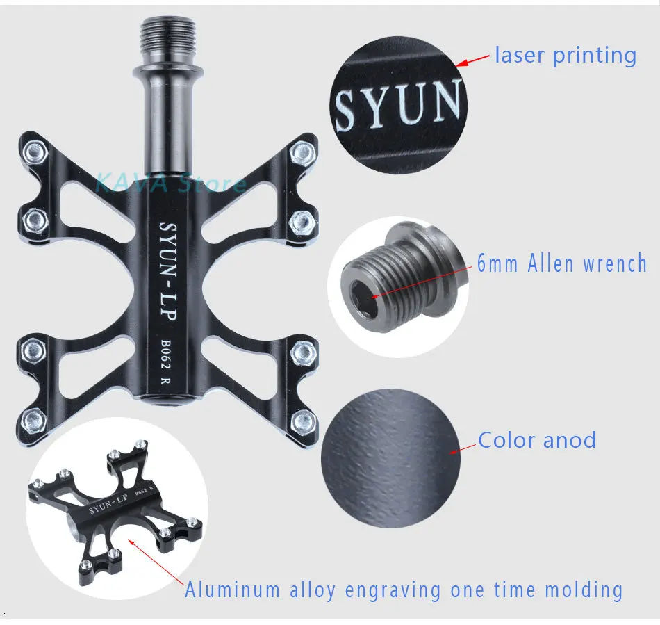 Велосипедная педаль KAVA из алюминиевого сплава, педаль для горного велосипеда, MTB, Шоссейная, велосипедная, герметичная, 3 подшипника, педали, ультра-светильник, запчасти для велосипеда