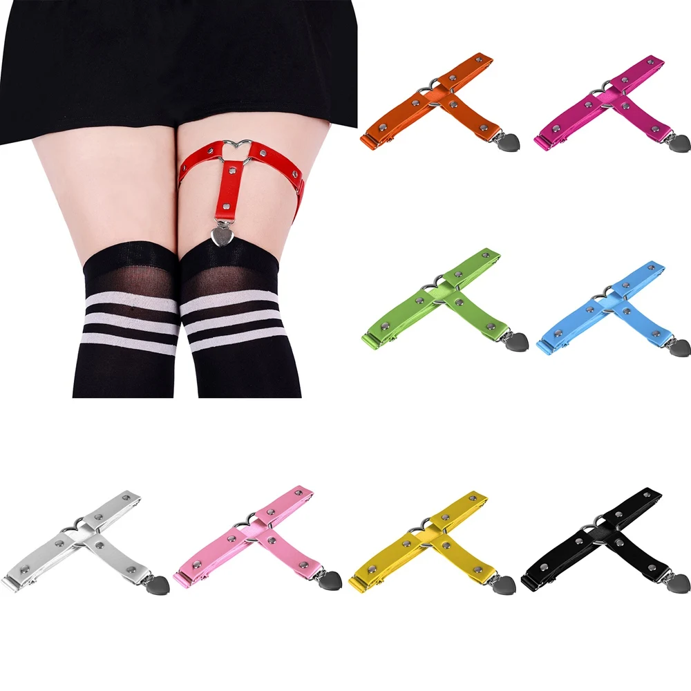 

Heart Sexy PU Leather Garter Belt Harajuku Elasticity Body Harness Tight Bands Suspender Strap Leg Harness Punk Bondage Belts